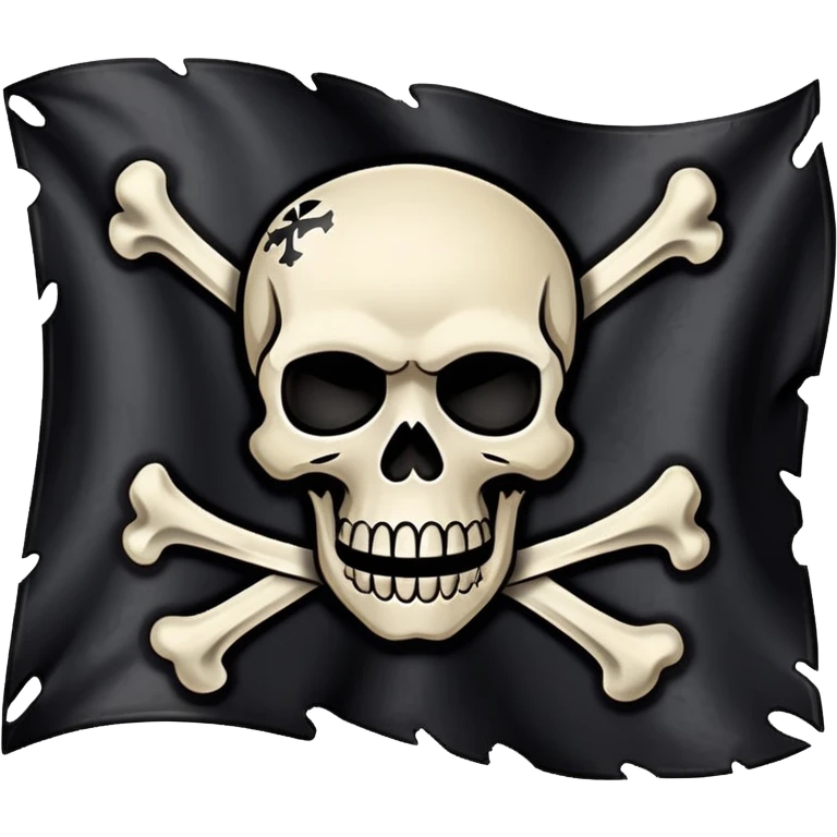 pirate flag with skull and crossbones, jolly roger emoji