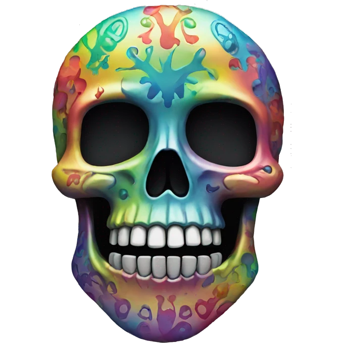 Colourful skull emoji