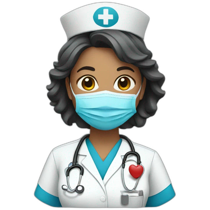 woman nurse with blue scrubs emoji