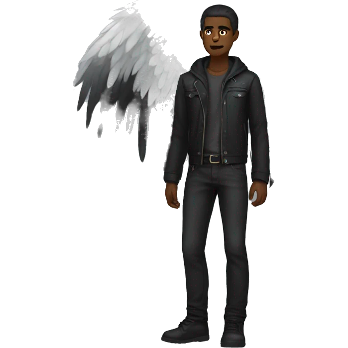 thrown dark angel male pale emoji