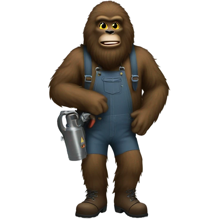 Bigfoot wearing boots, welding emoji