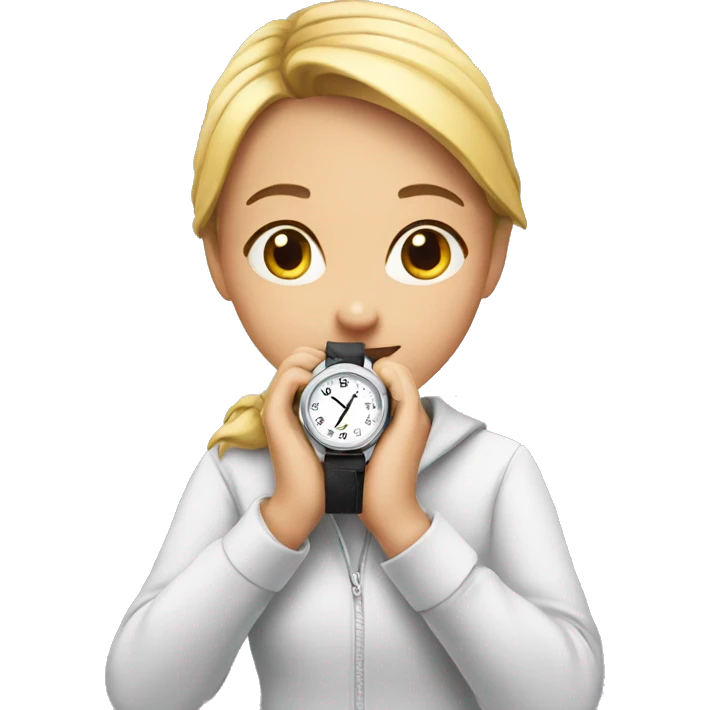 girl checking watch emoji