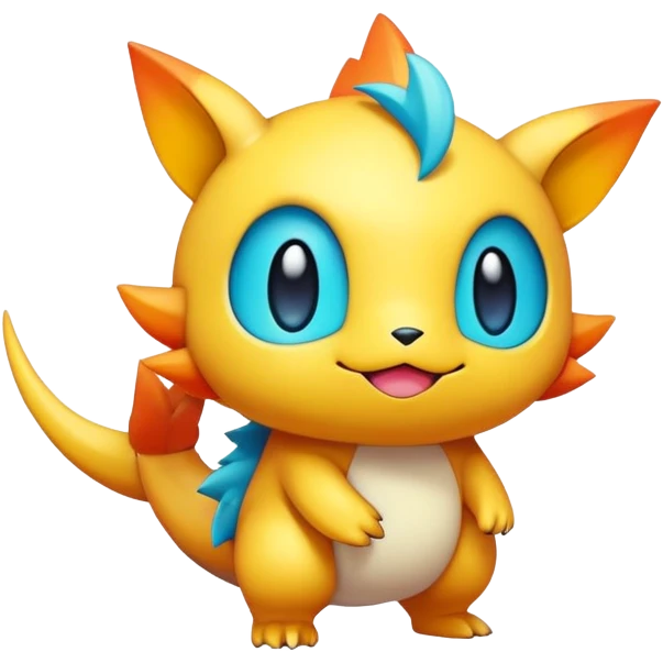 Randomly-colored colorful chibi Fakémon-creature emoji