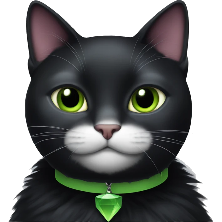 Black cat with plumbob collar  emoji