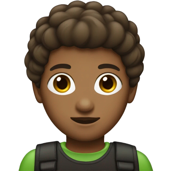 persona con cabello marrón con ojos verdes y con una bata y  que tenga labios rosa oscuro emoji
