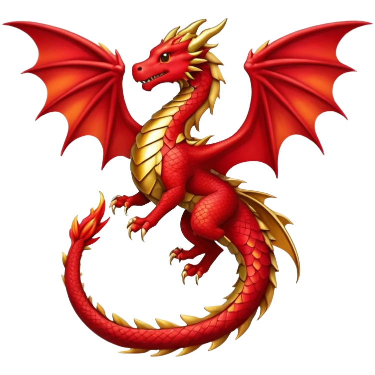 mythical dragon with scales and wings emoji
