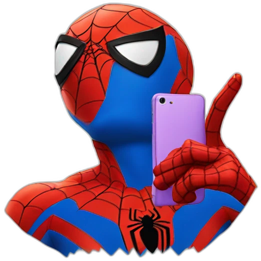 Spiderman taking a selfie emoji