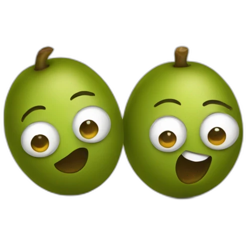 stack of two olives but one is feeling weird emoji