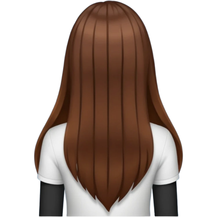 View of a girl with long brown hair's head from behind emoji