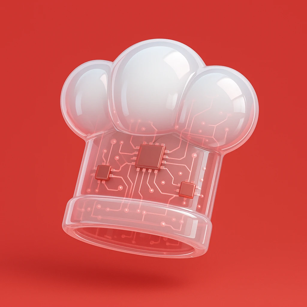 Chef hat white red background  emoji