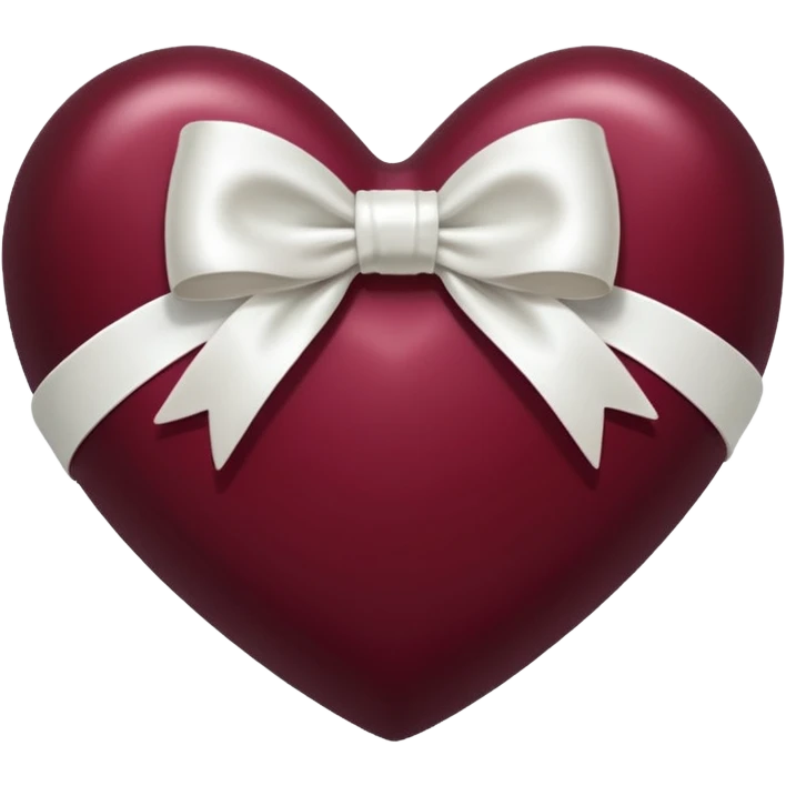 dark maroon heart with white bow emoji