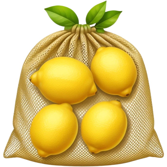 lemons in beige mesh bag emoji