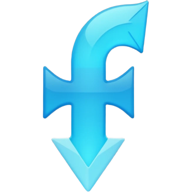 fait moi un émojie discord avec une fleche verre le haut bleu avec la bout un peu separer et des etoile a coté emoji