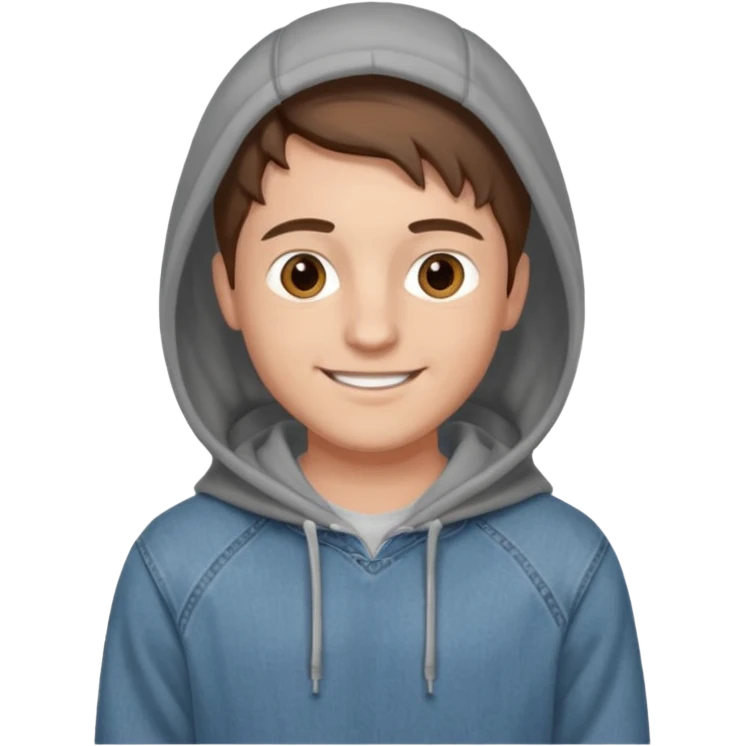 Kjekk gutt (lys i huden) som har pynta seg. Har på seg Jeans og grå hette genser og håret skal være  midtskill og fargen på håret er brunt. Litt øyevipper men ikke mye og litt mørke brun. Skal se HOT Å SEXY UT smile mer!!! emoji