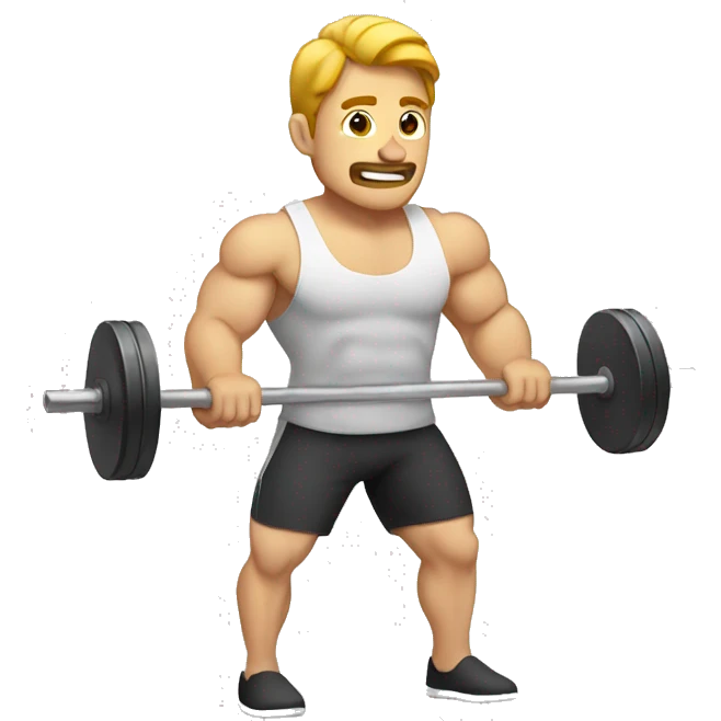 White man with barbell emoji