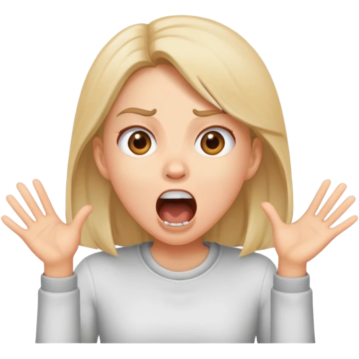 Girl yelling noooo emoji
