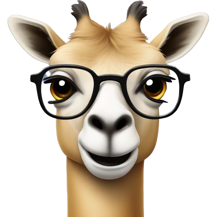 funny guanaco face with glasses emoji