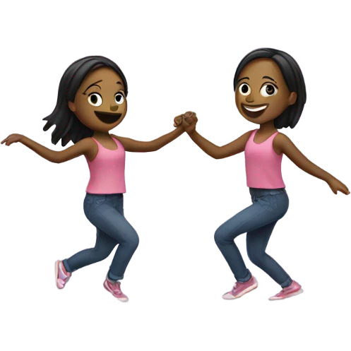 Two girls dancing  emoji