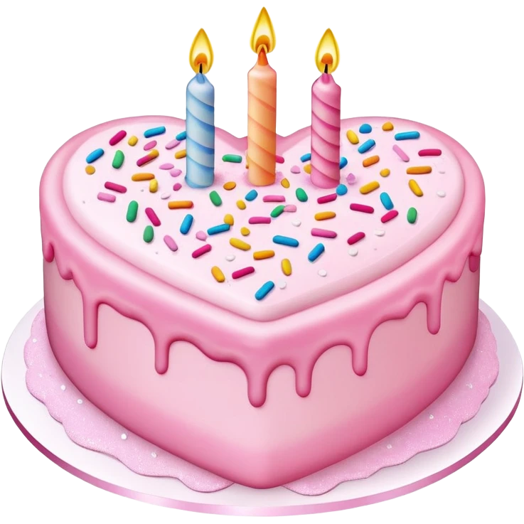 Pink heart shaped birthday cake  emoji
