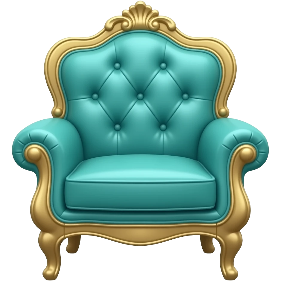 blue green  Ottoman Chair inspired by Barbie colour palette emoji
