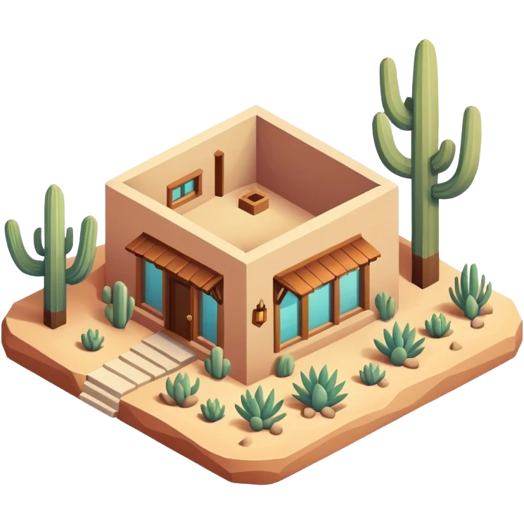 Isometric southwestern desert home emoji