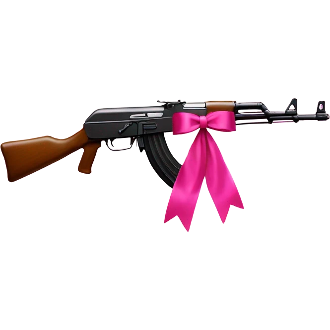Ak-47 with a pink bow  emoji