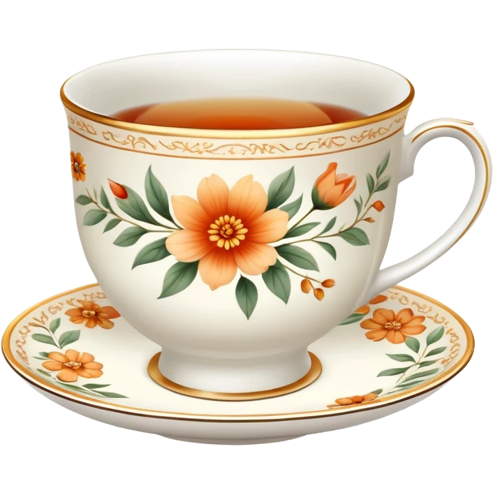 Warm-colored romantic fine china tea cup emoji