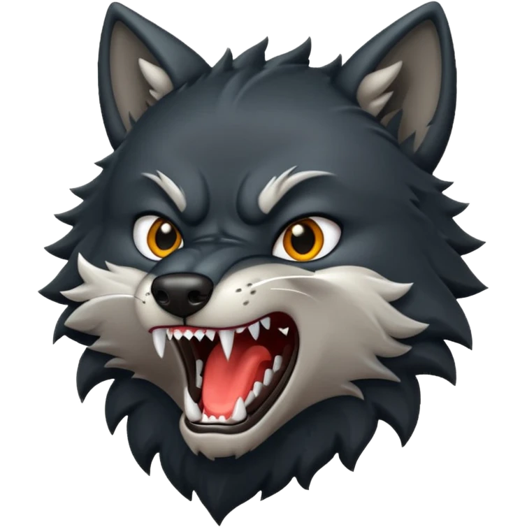 Black wolf roaring  emoji