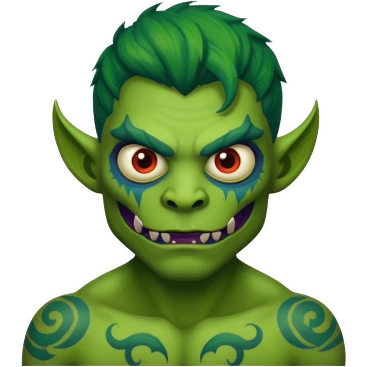 monster with tatto emoji