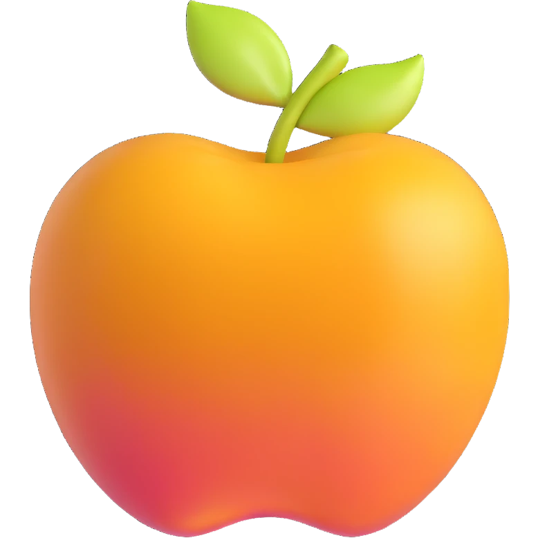 amber colored apple emoji
