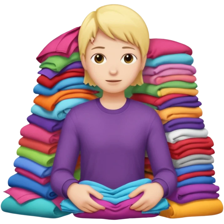 person with a pile of clothes emoji