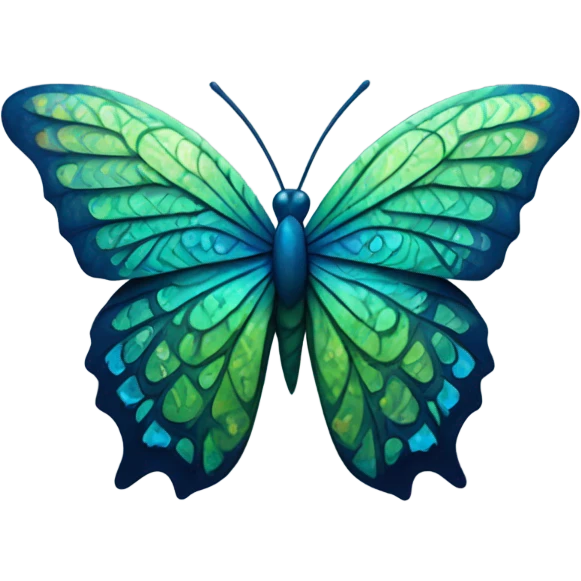 Green blue butterfly  emoji