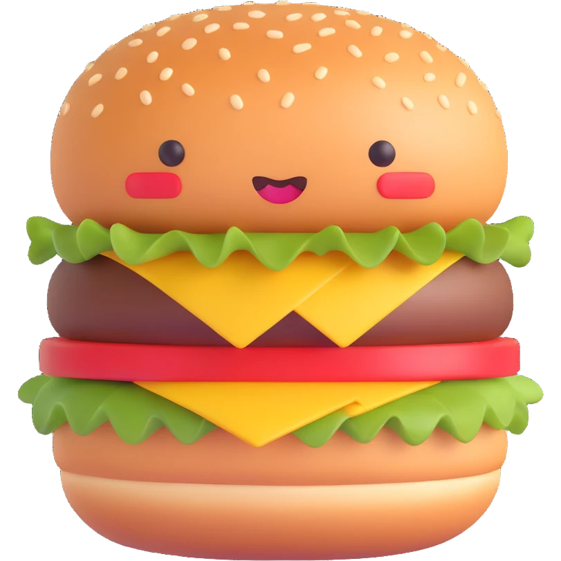 可爱的小汉堡拟人，超级软萌可爱 emoji