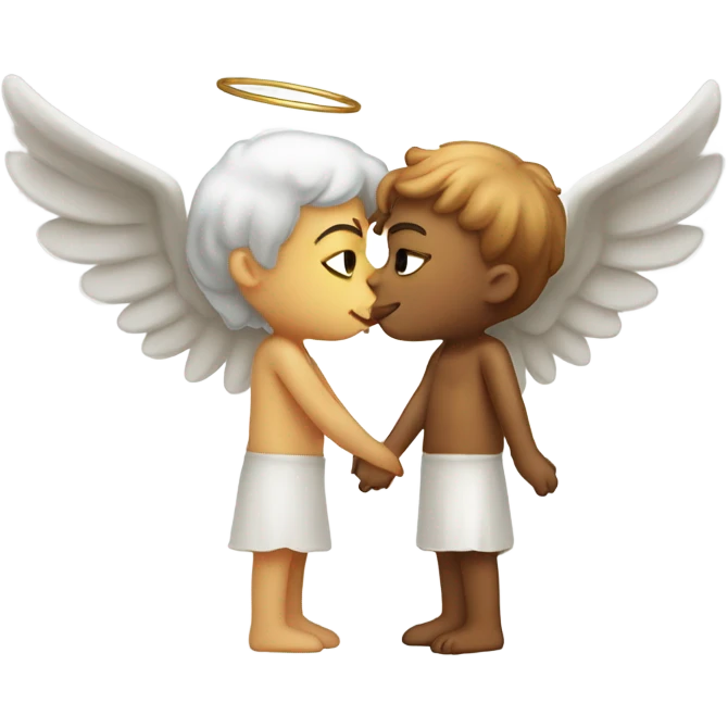 Angel kissing Devil emoji