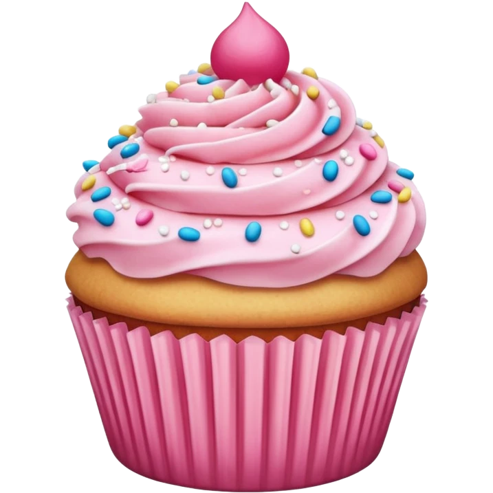 Cupcake with pink icing emoji