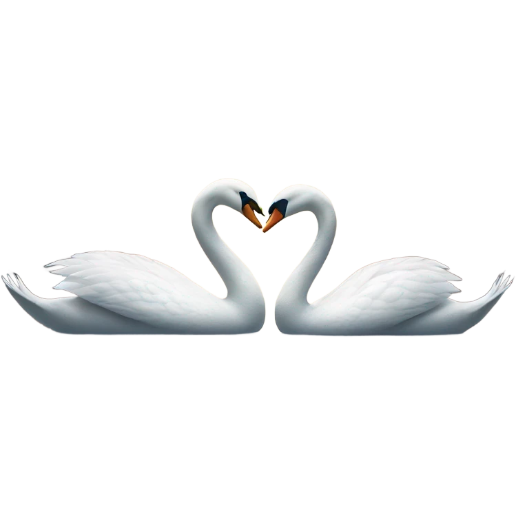 love between two swans emoji