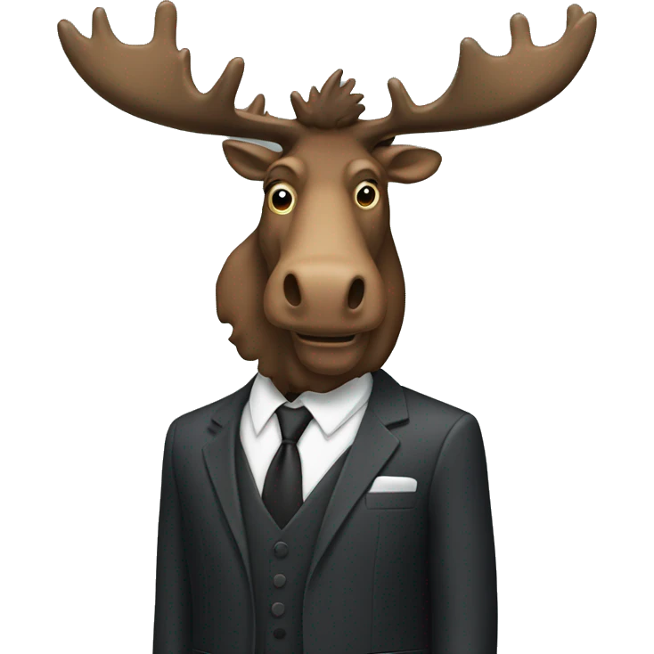man with moose head in a suit emoji