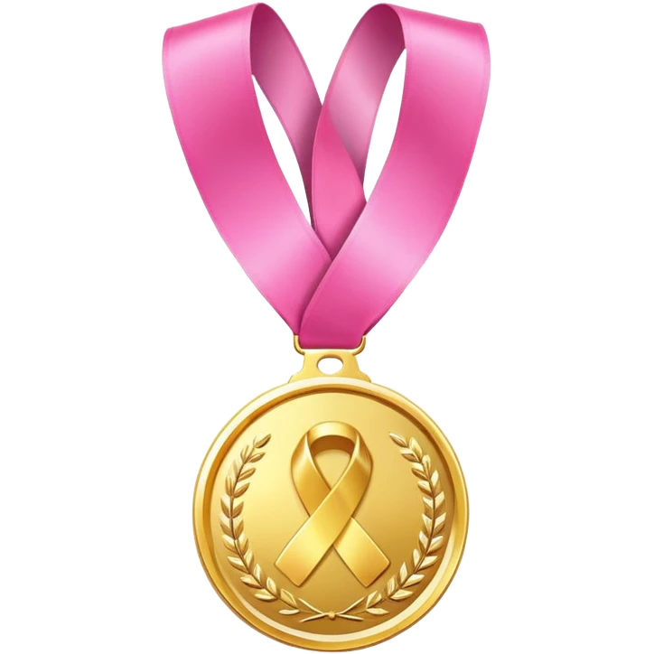 Gold medal with pink elements emoji