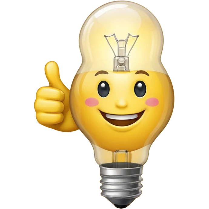 thumbs up and light bulb emoji