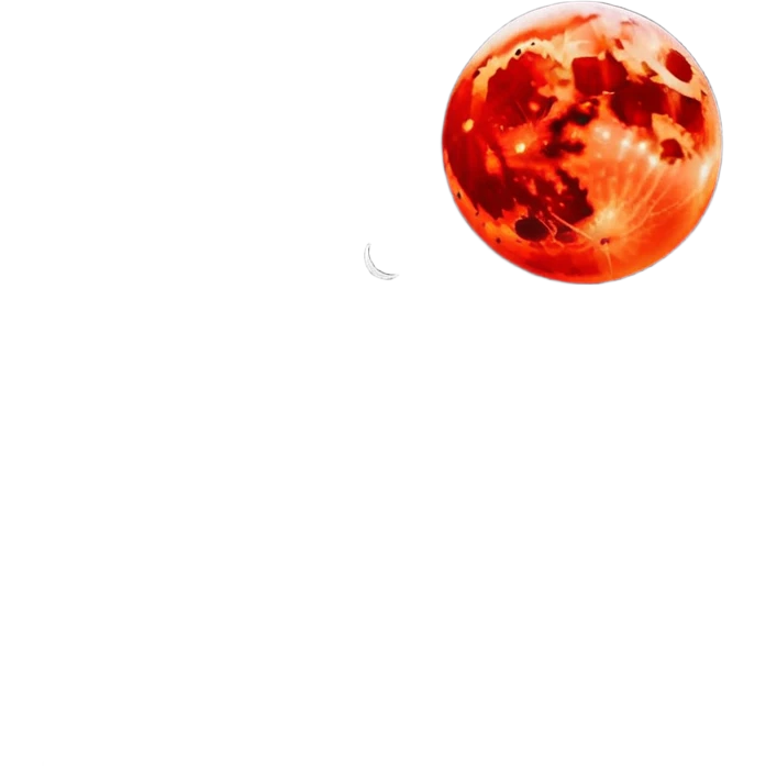 Edgy Black night sky with big Red vibrant neon-crimson-blood-moon Aesthetic Scenery full picture  emoji
