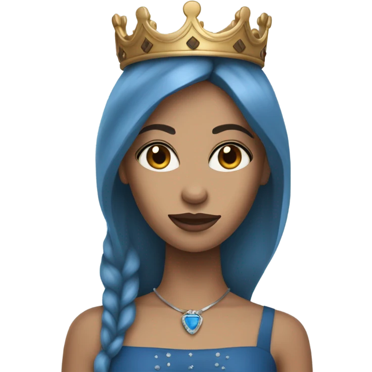 A brown hair blue eye girl as a quyen with edge emoji