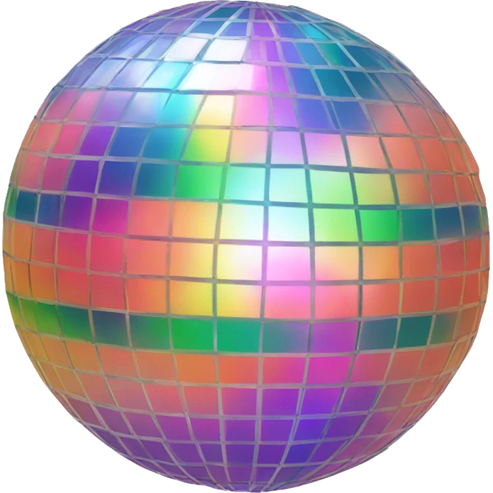 Rainbow disco ball peach emoji