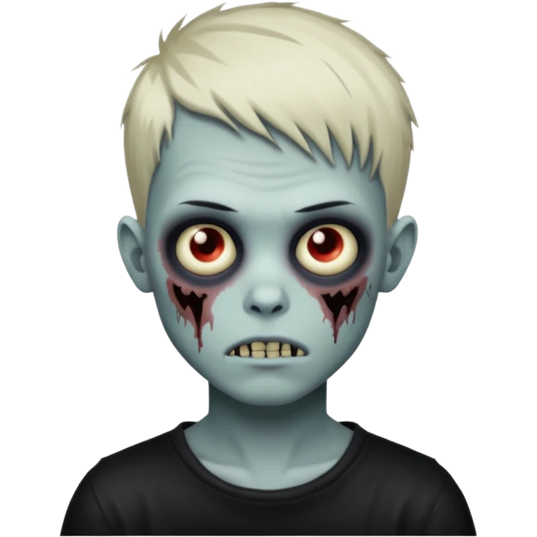 Zombie boy with emo pixie style hair cut emoji