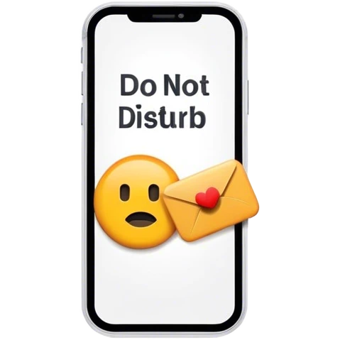 a mobile phone holding up a ‘do not disturb’ sign emoji