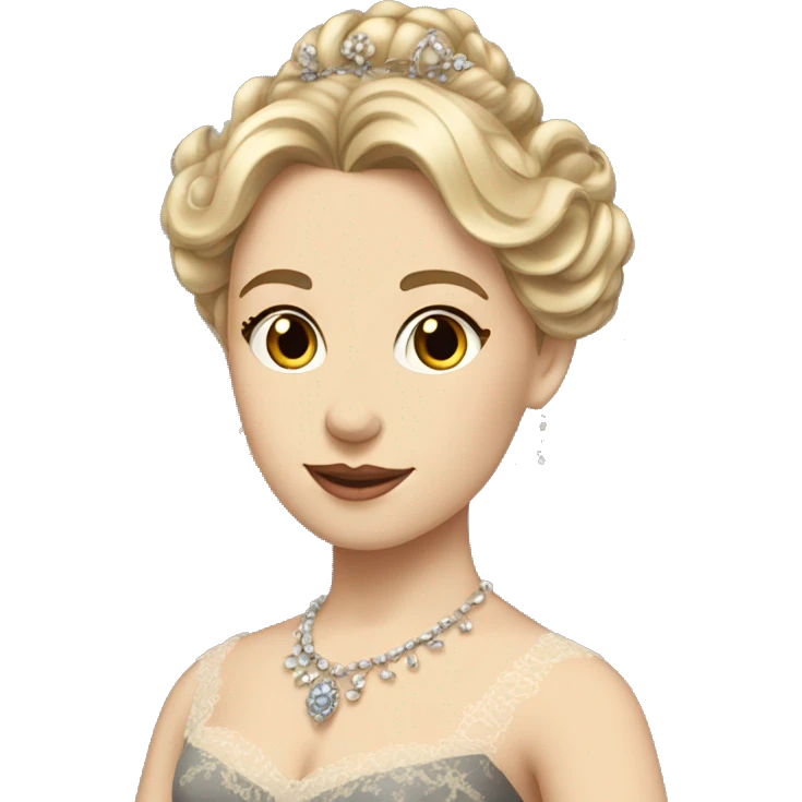 Create a 1880s princess in an accurate evening gown emoji
