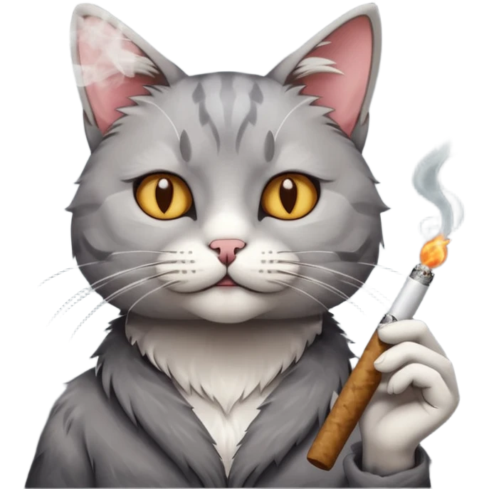 Cat smoking a j emoji