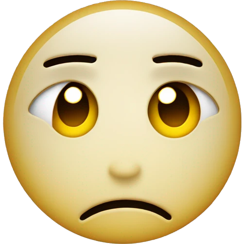 smiley face that’s a bit irritated and tired eyes  emoji