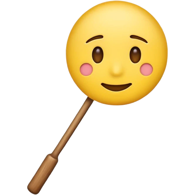 normal emoji with a stick coming from the front emoji