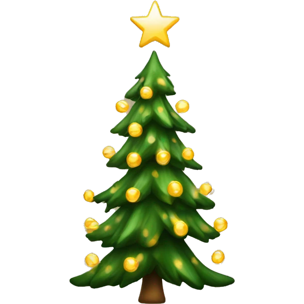 Christmas tree with golden lights a little bit smaller emoji