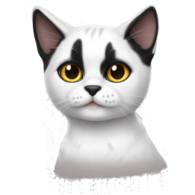 white cat with black markings emoji
